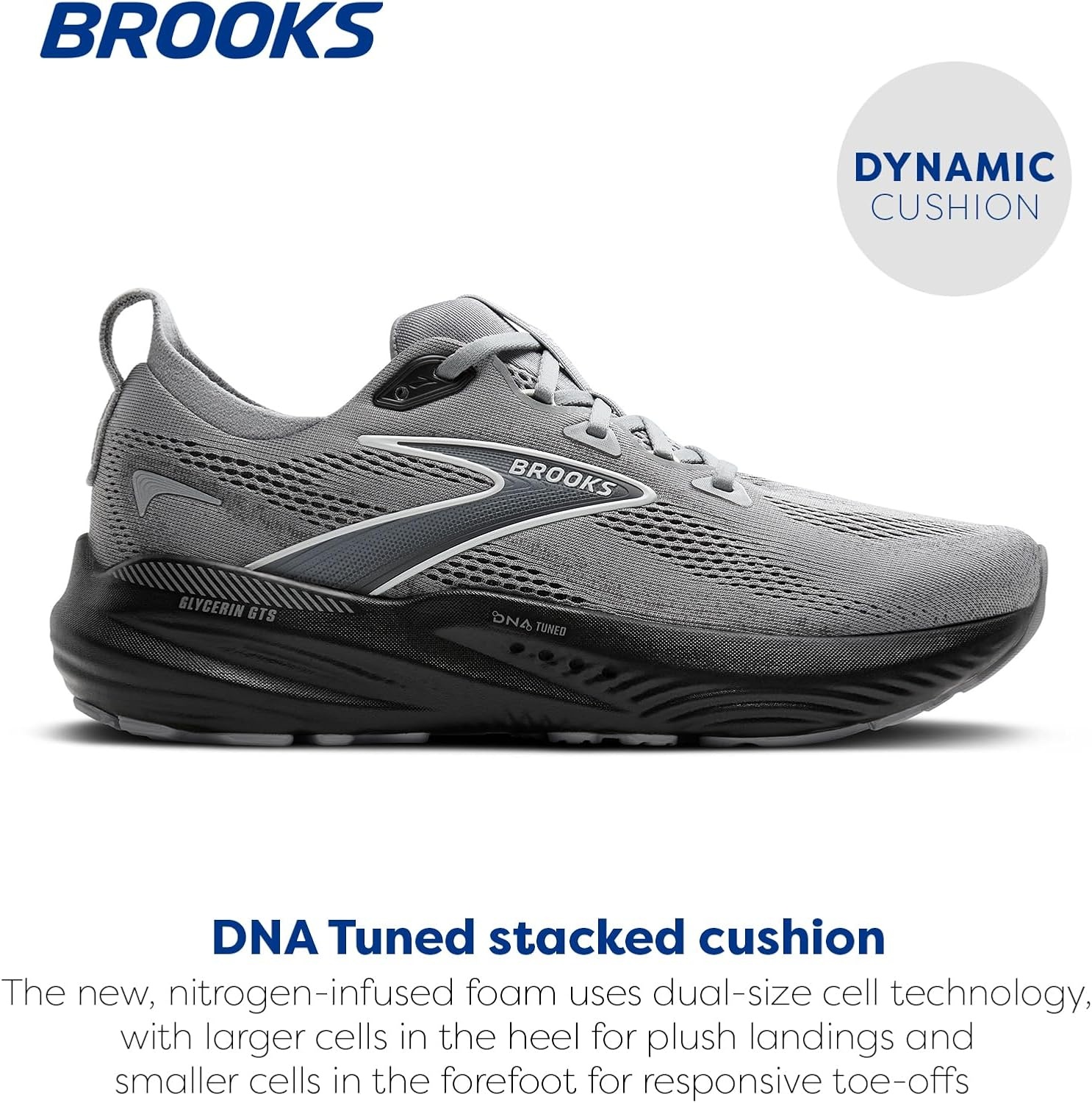 image:imageBrooks Mens Glycerin GTS 22 Supportive Running ShoePrimer GrayEbonyBluewash