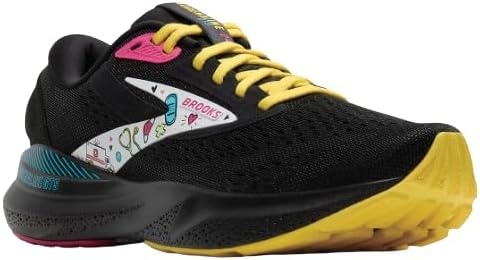 image:imageBrooks Womens Adrenaline GTS 24 Supportive Running ShoeBlackYellowFuchsia