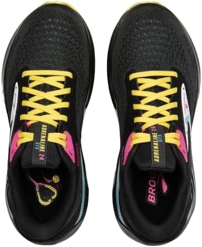 image:imageBrooks Womens Adrenaline GTS 24 Supportive Running ShoeBlackYellowFuchsia