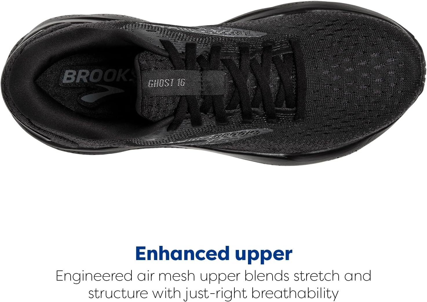 image:imageBrooks Womens Ghost 16 Neutral Running ShoeBlackBlackEbony