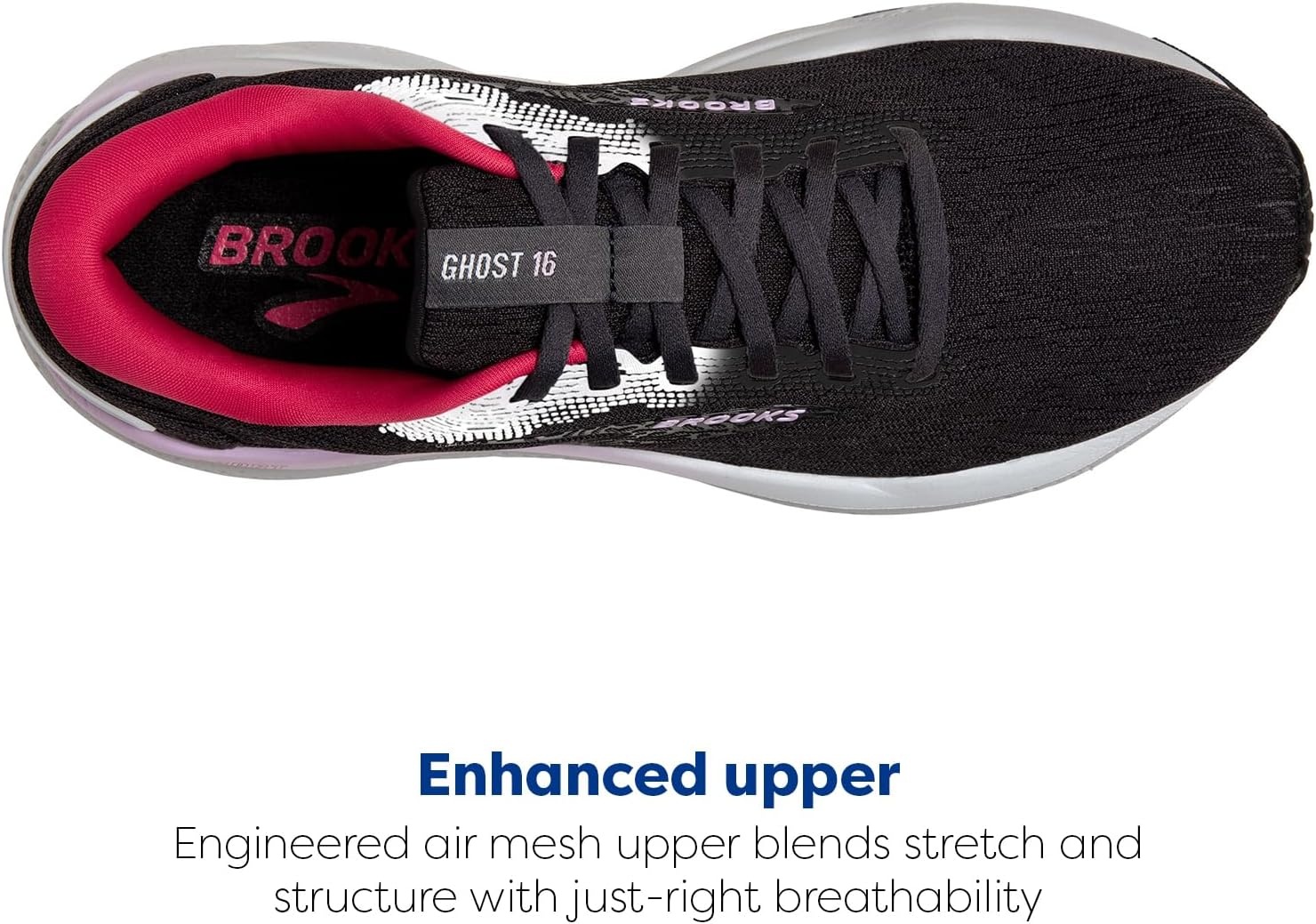 image:imageBrooks Womens Ghost 16 Neutral Running ShoeBlackEbonyRaspberry