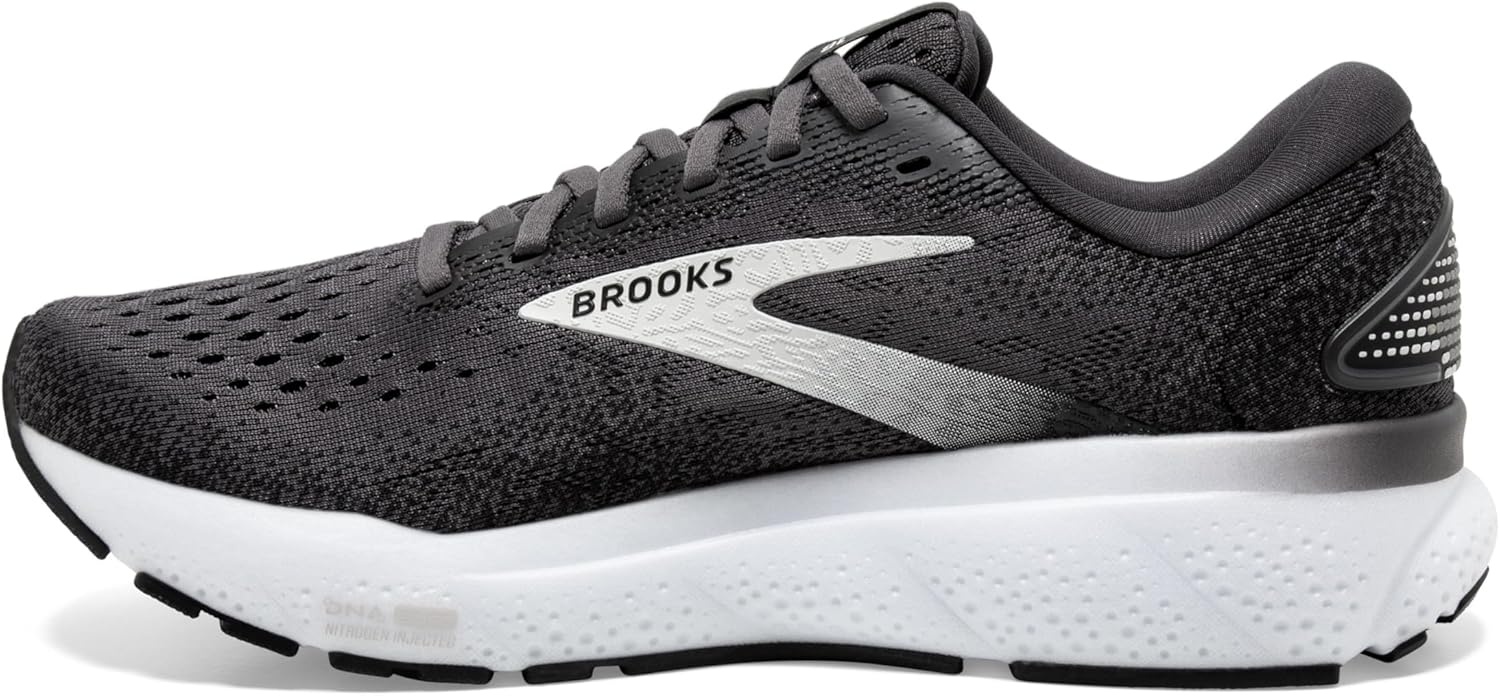 image:imageBrooks Womens Ghost 16 Neutral Running ShoeBlackGreyWhite