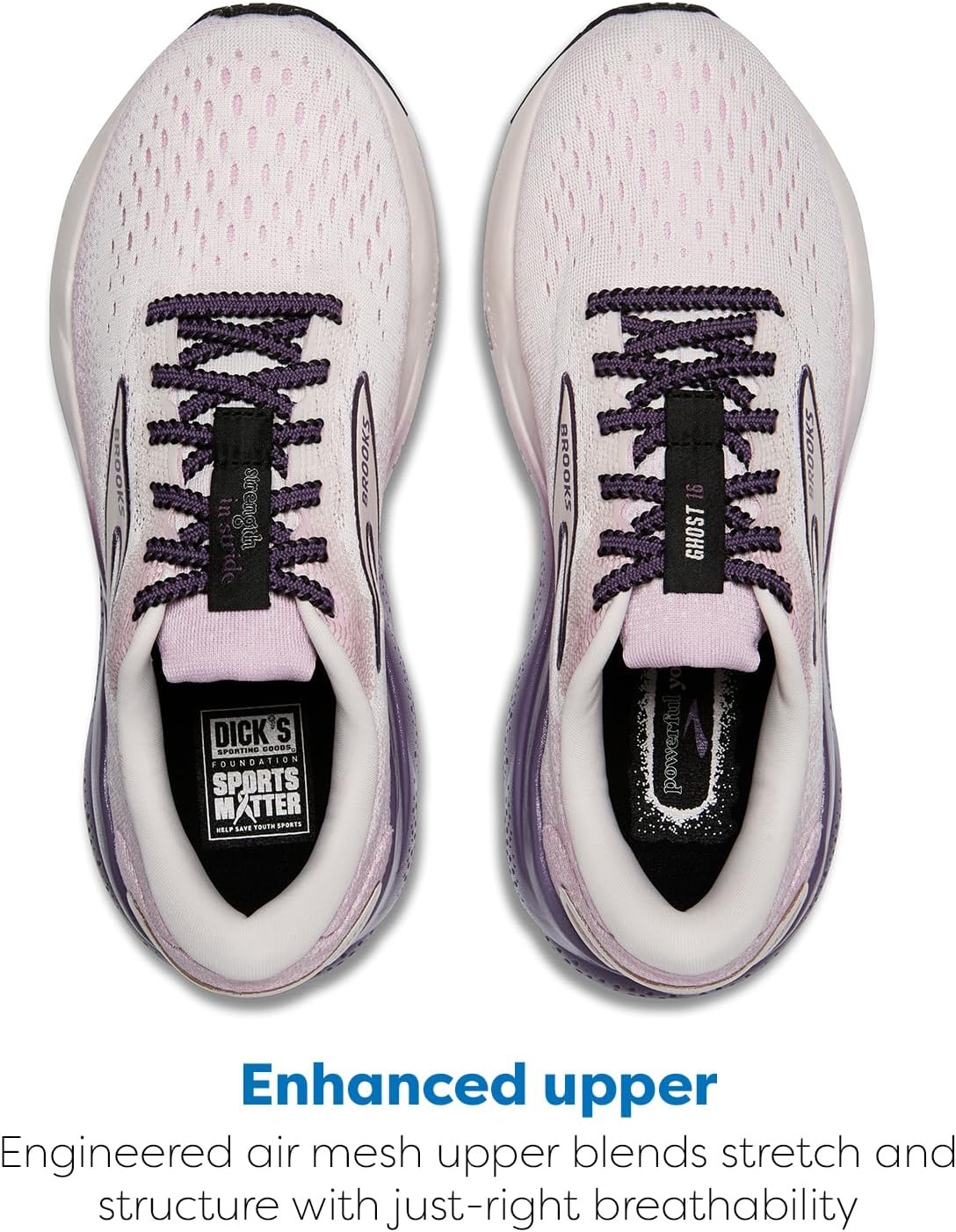 image:imageBrooks Womens Ghost 16 Neutral Running ShoeBlackLilacWindsome