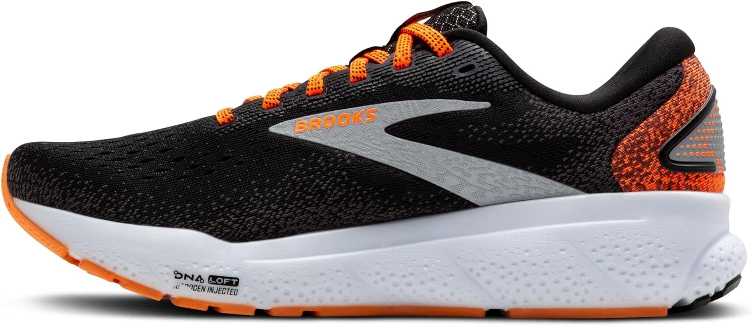 image:imageBrooks Womens Ghost 16 Neutral Running ShoeBlackOrangeWhite