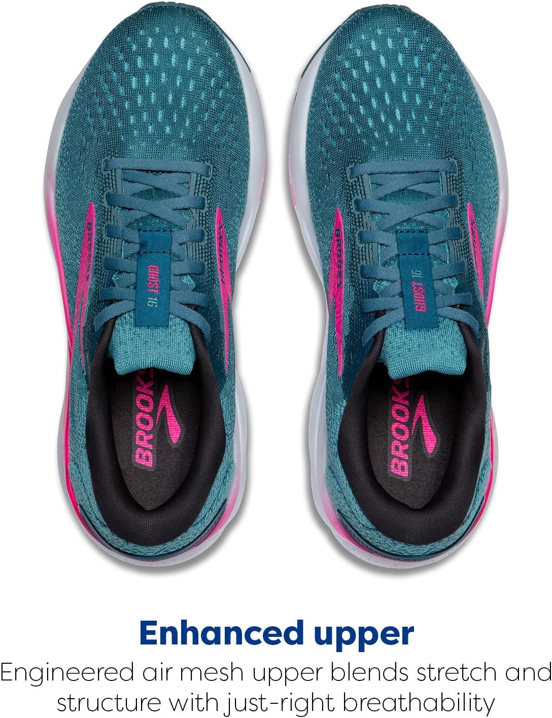 image:imageBrooks Womens Ghost 16 Neutral Running ShoeBluePinkMoroccan Blue