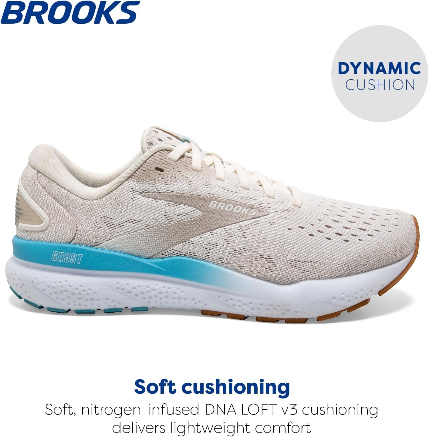 image:imageBrooks Womens Ghost 16 Neutral Running ShoeCoconutChateau GreyBlue