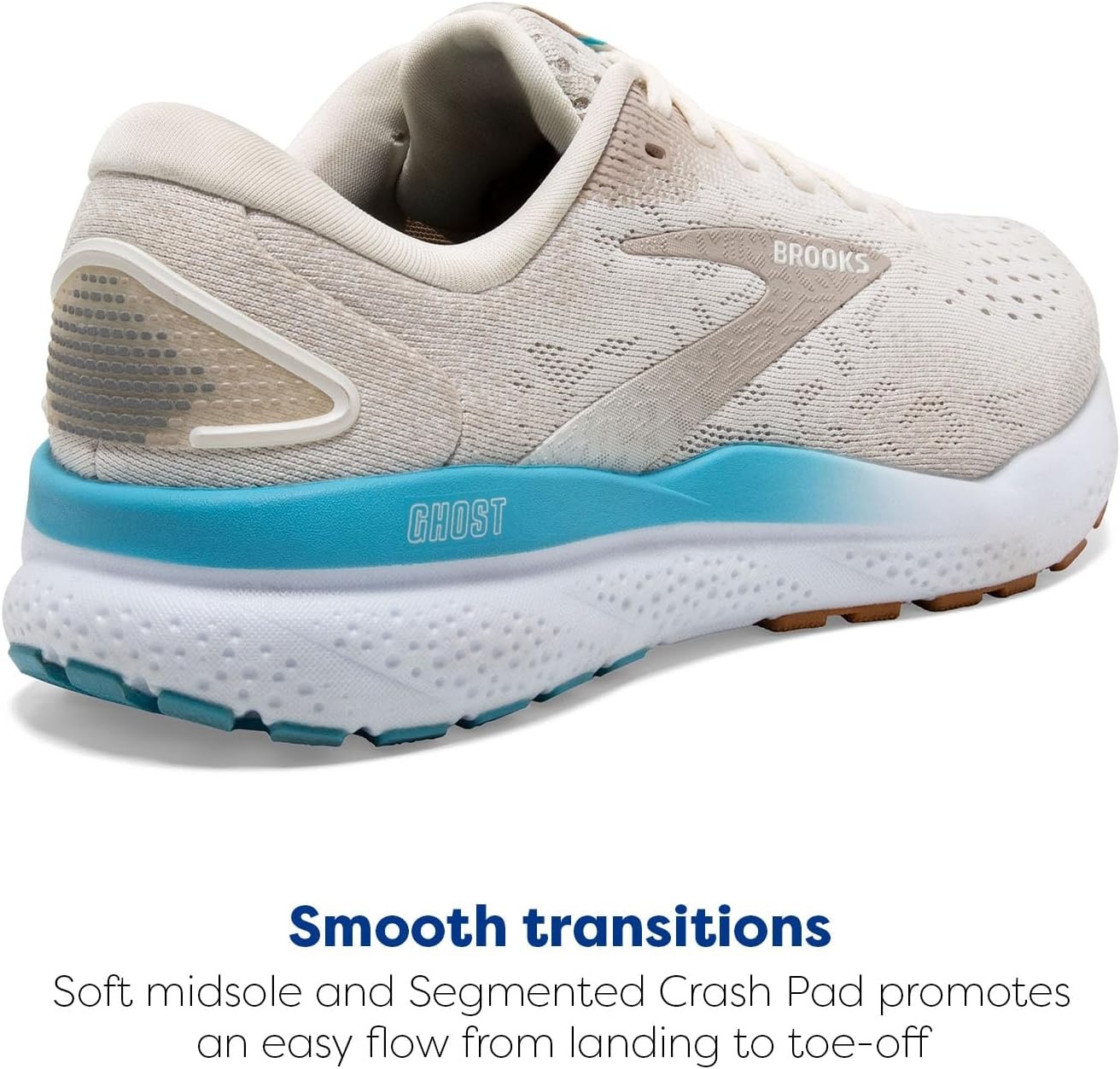 image:imageBrooks Womens Ghost 16 Neutral Running ShoeCoconutChateau GreyBlue