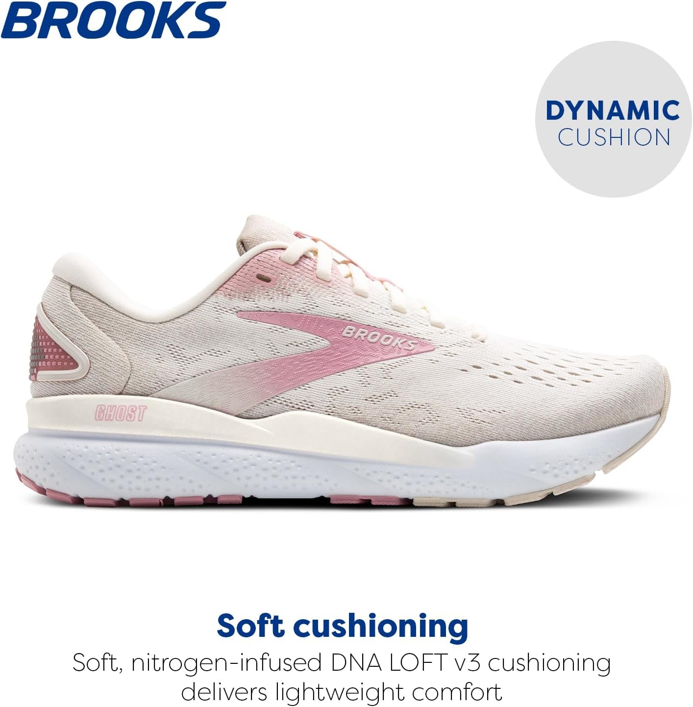 image:imageBrooks Womens Ghost 16 Neutral Running ShoeCoconutZephyrWhite