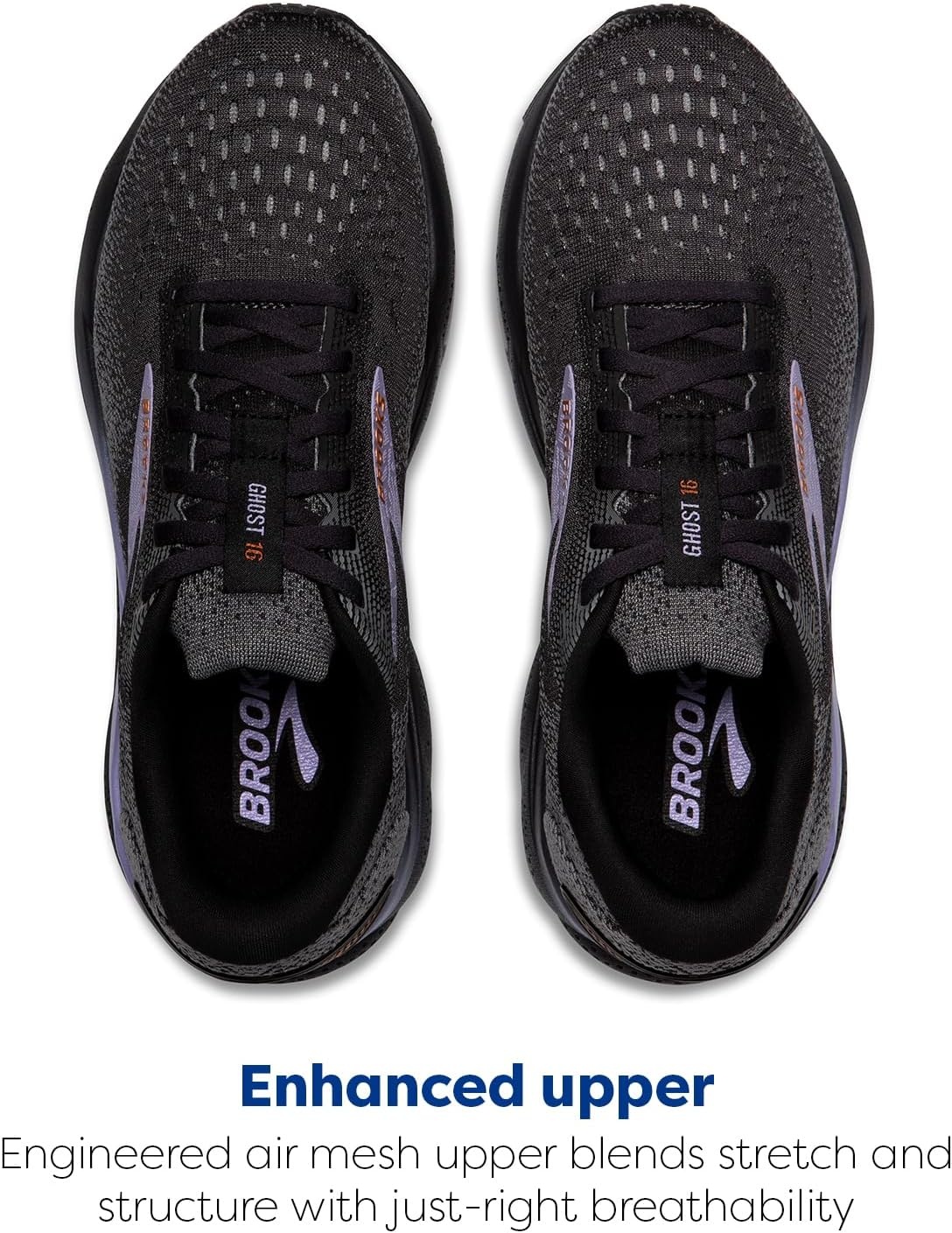 image:imageBrooks Womens Ghost 16 Neutral Running ShoeEbonyLavenderCopper