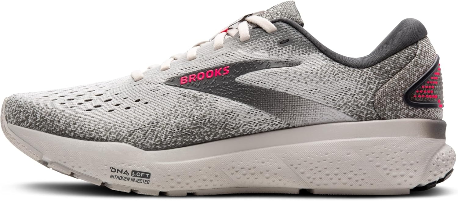 image:imageBrooks Womens Ghost 16 Neutral Running ShoeGreyGargoylePink