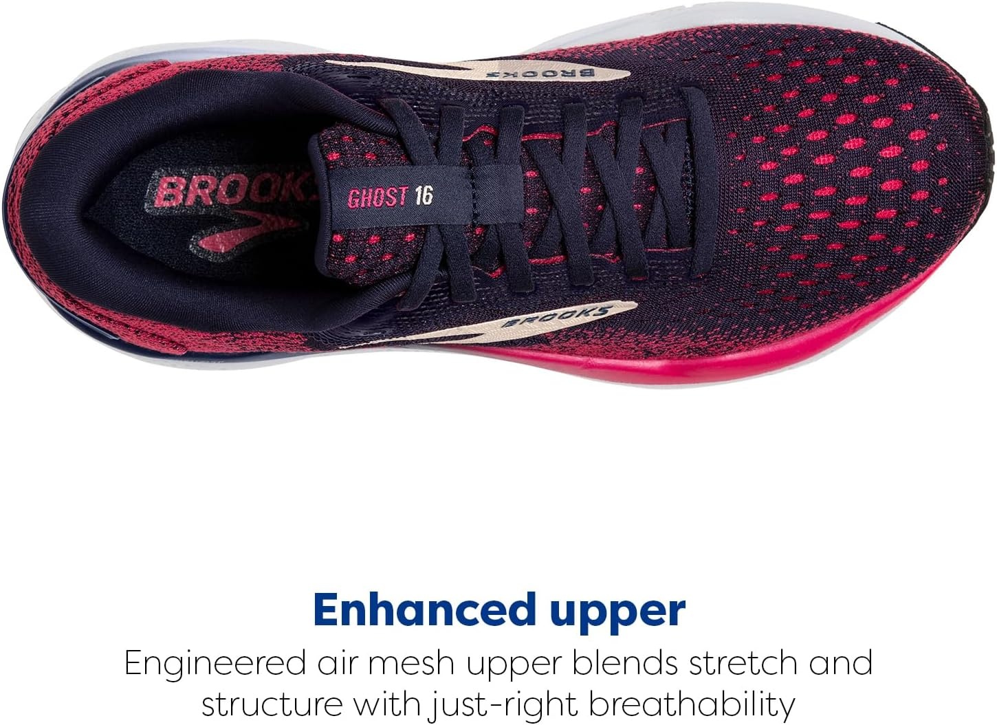 image:imageBrooks Womens Ghost 16 Neutral Running ShoePeacoatRaspberryApricot