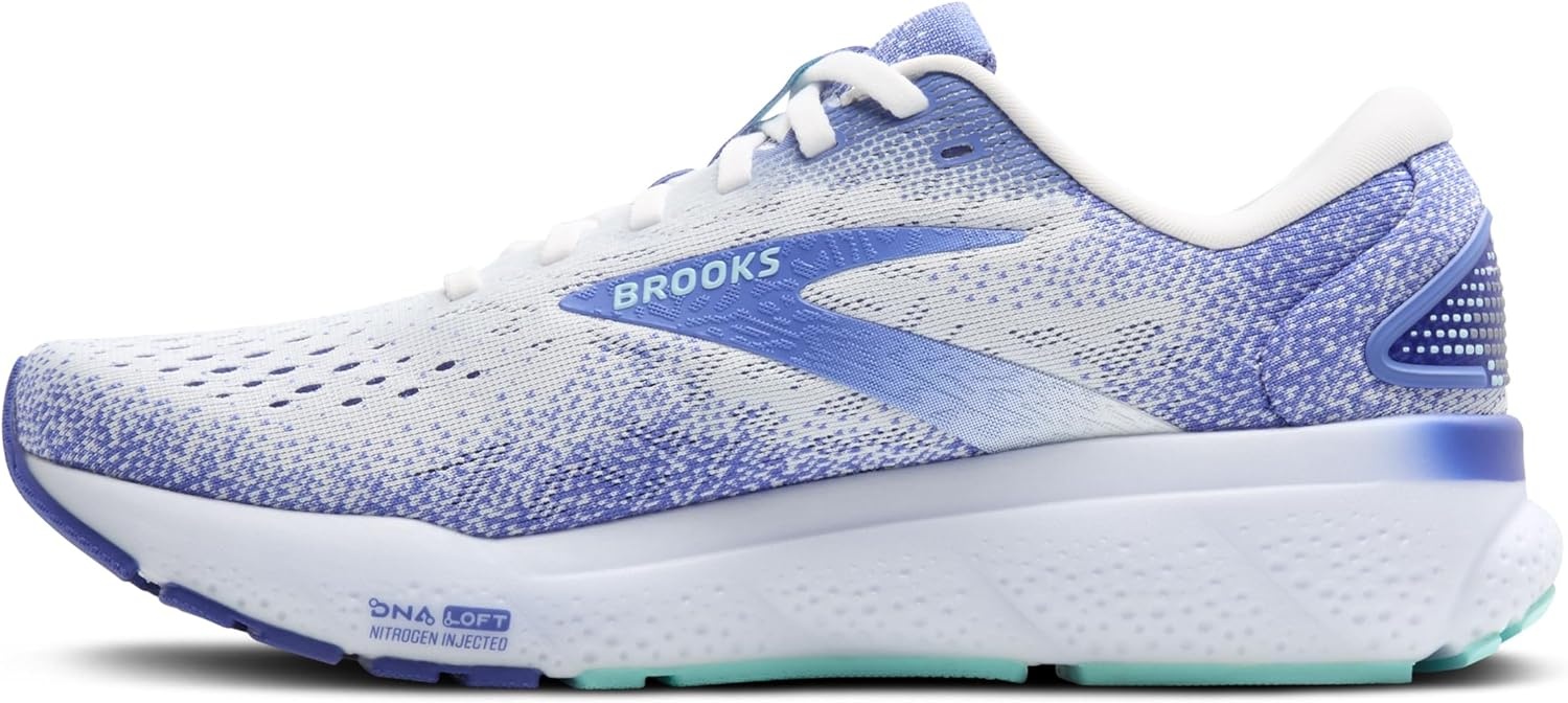 image:imageBrooks Womens Ghost 16 Neutral Running ShoeWhiteAmparo BlueLimpet Shell