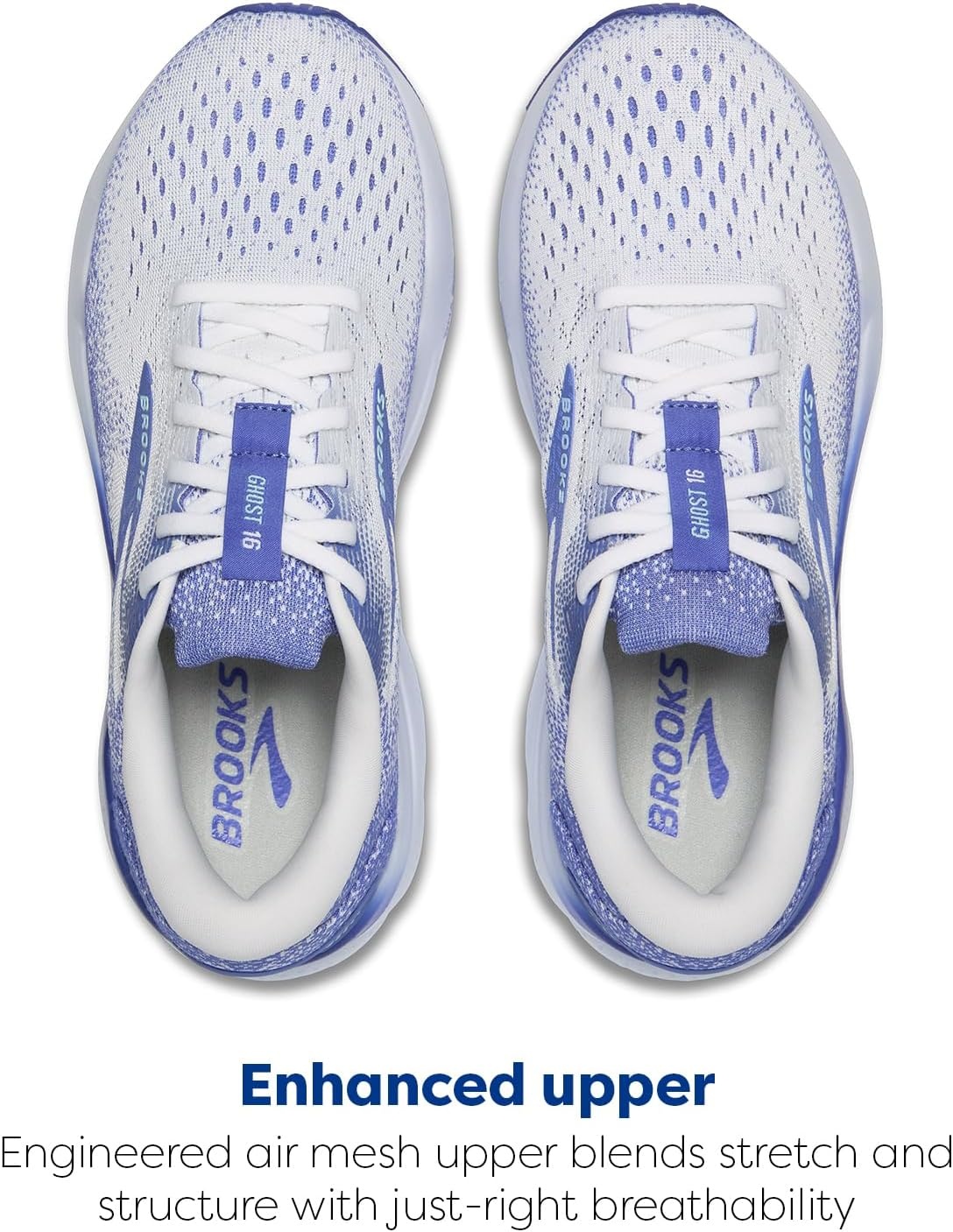 image:imageBrooks Womens Ghost 16 Neutral Running ShoeWhiteAmparo BlueLimpet Shell