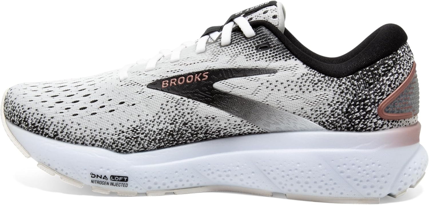 image:imageBrooks Womens Ghost 16 Neutral Running ShoeWhiteBlackRose Gold