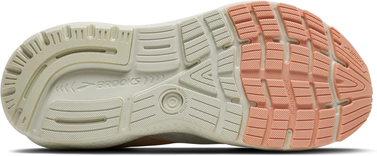 image:imageBrooks Womens Ghost 16 Neutral Running ShoeWhiteBluewashTropical Peach