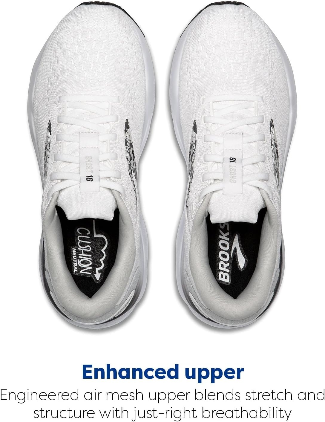 image:imageBrooks Womens Ghost 16 Neutral Running ShoeWhiteOysterLava