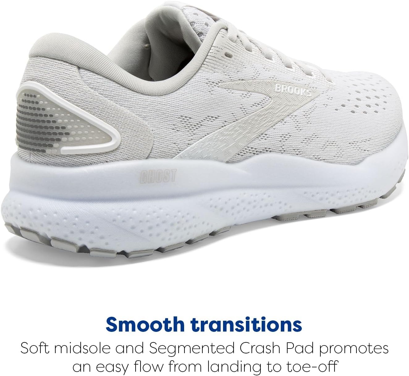 image:imageBrooks Womens Ghost 16 Neutral Running ShoeWhiteWhiteGrey