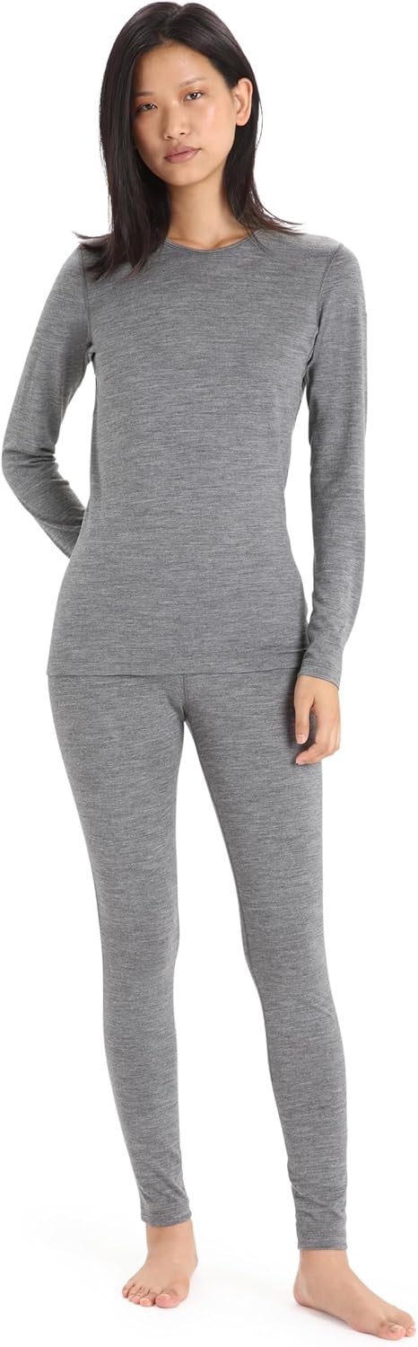 image:imageIcebreaker Merino Womens 200 Oasis Long Sleeve Thermal Cold Weather Base Layer TShirtGritstone Heather