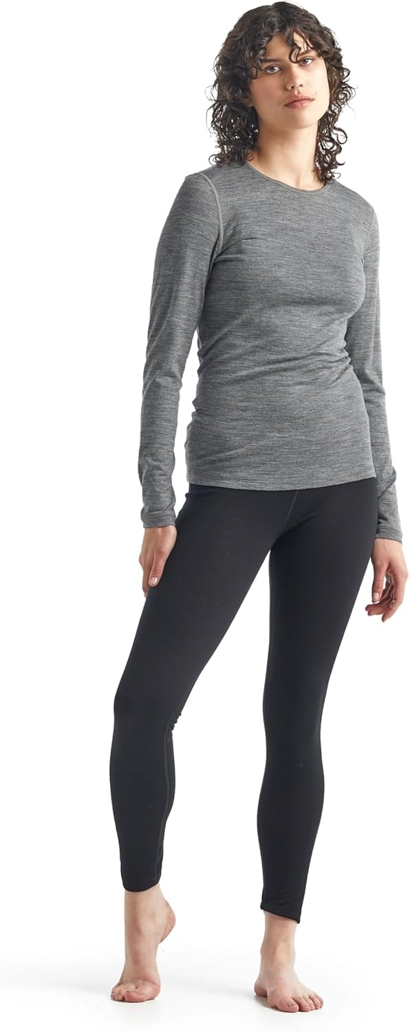 image:imageIcebreaker Merino Womens 200 Oasis Long Sleeve Thermal Cold Weather Base Layer TShirtGritstone Heather