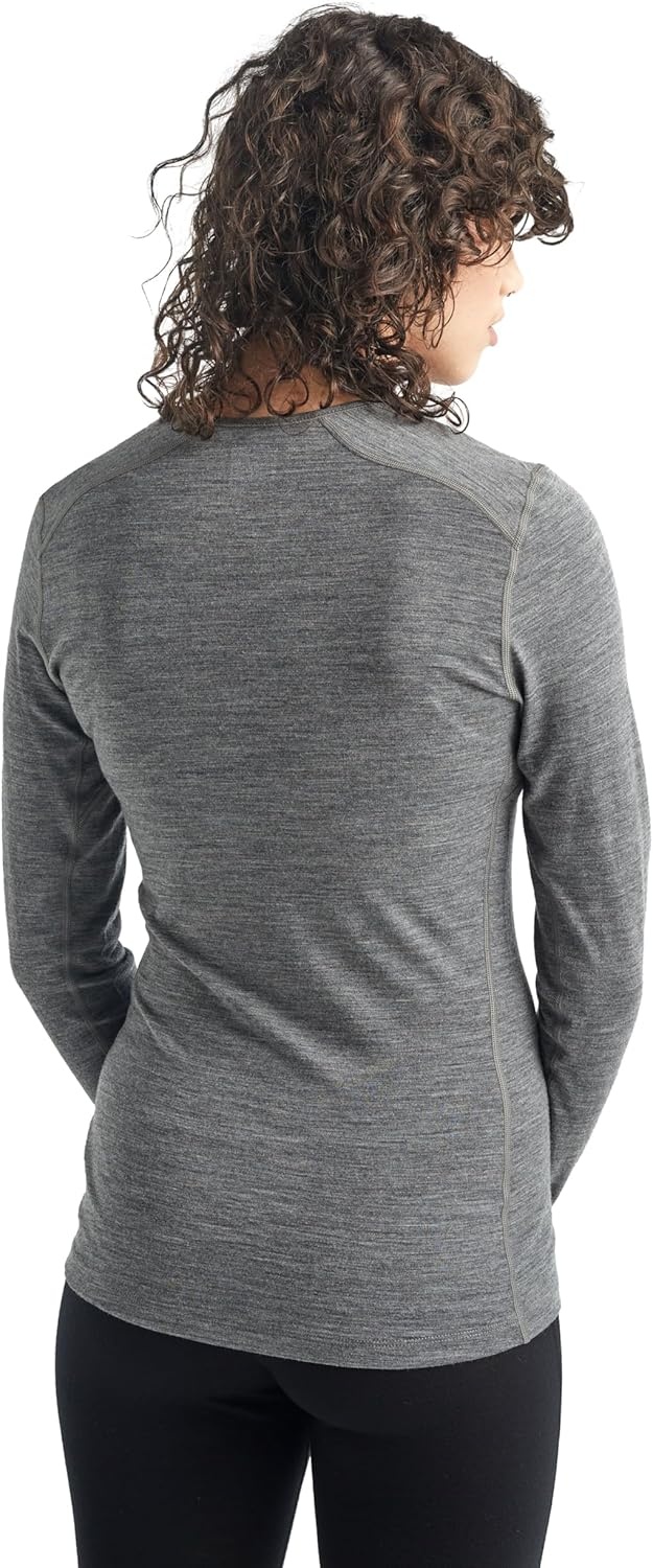 image:imageIcebreaker Merino Womens 200 Oasis Long Sleeve Thermal Cold Weather Base Layer TShirtGritstone Heather