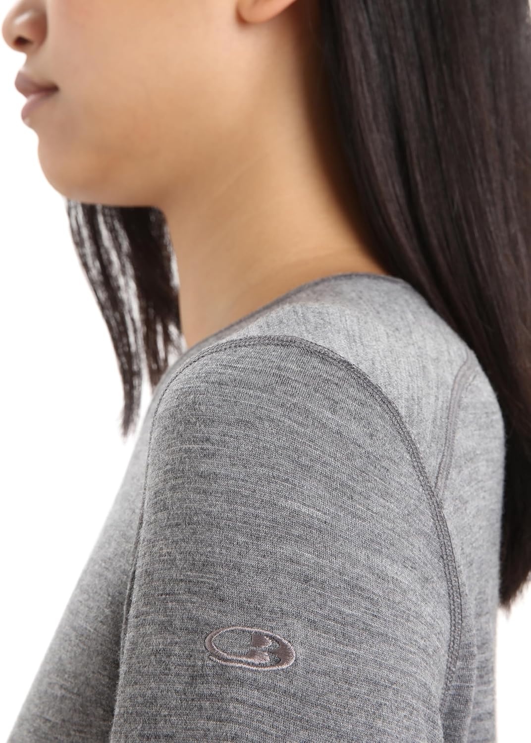 image:imageIcebreaker Merino Womens 200 Oasis Long Sleeve Thermal Cold Weather Base Layer TShirtGritstone Heather
