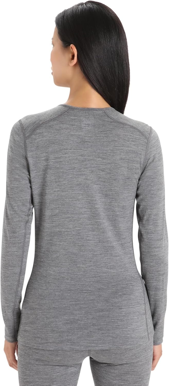 image:imageIcebreaker Merino Womens 200 Oasis Long Sleeve Thermal Cold Weather Base Layer TShirtGritstone Heather