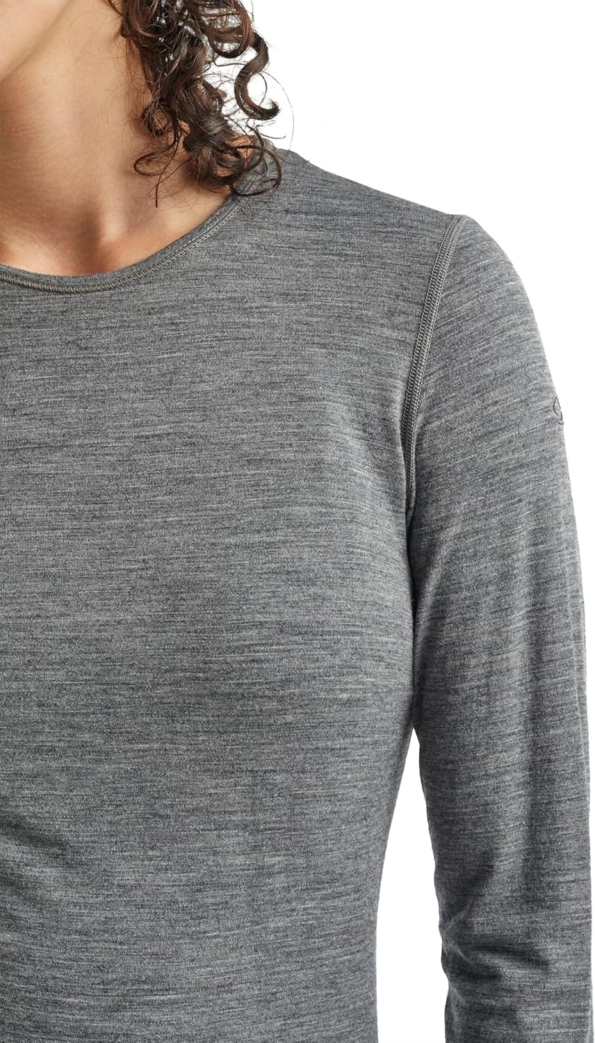 image:imageIcebreaker Merino Womens 200 Oasis Long Sleeve Thermal Cold Weather Base Layer TShirtGritstone Heather