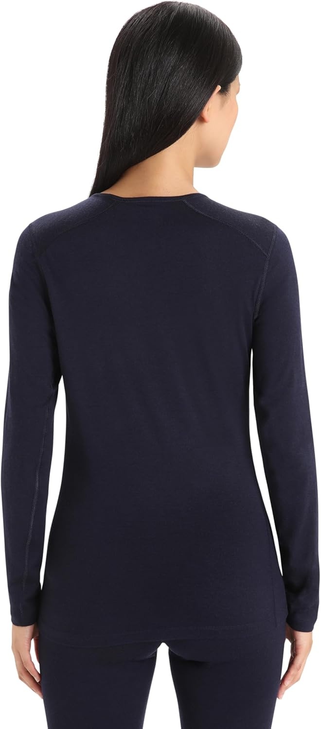 image:imageIcebreaker Merino Womens 200 Oasis Long Sleeve Thermal Cold Weather Base Layer TShirtMidnight Navy