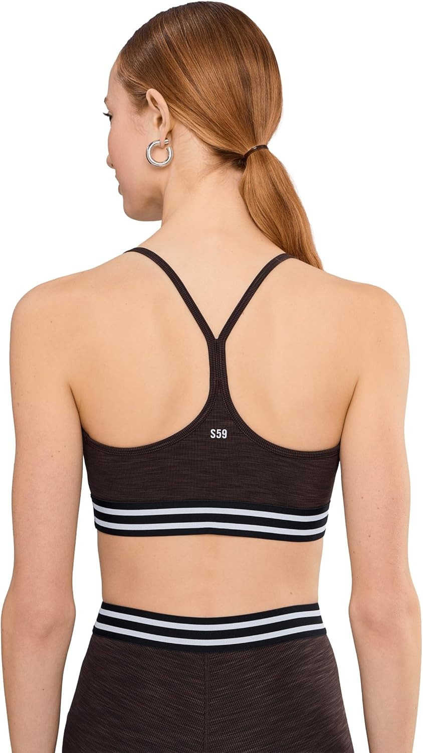 image:imageSPLITS59 Womens Cali Active Rib BraDark Chocolate