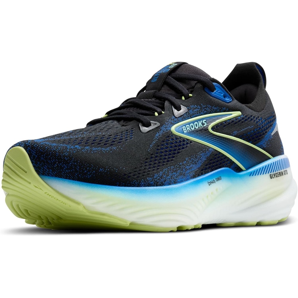 image:imageBrooks Mens Glycerin GTS 22 Supportive Running ShoeBlackCobaltNeo Yellow