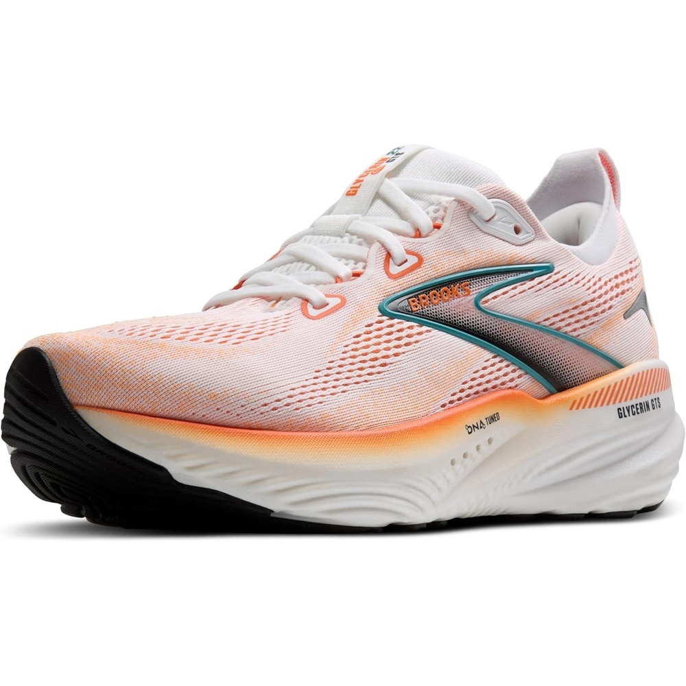 image:imageBrooks Mens Glycerin GTS 22 Supportive Running ShoeWhiteOrangeGreen Blue Slate