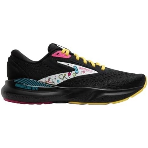 image:imageBrooks Womens Adrenaline GTS 24 Supportive Running ShoeBlackYellowFuchsia