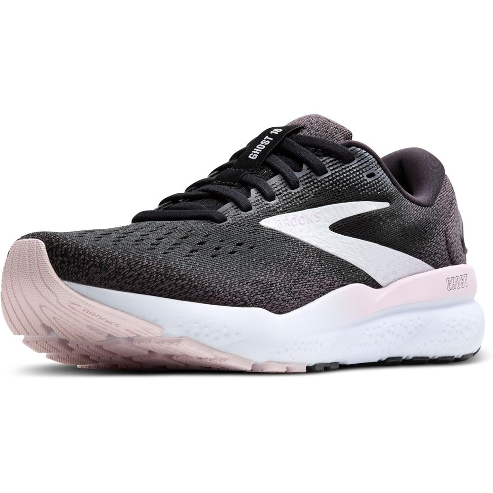 image:imageBrooks Womens Ghost 16 Neutral Running ShoeBlackWhiteOrchid Ice