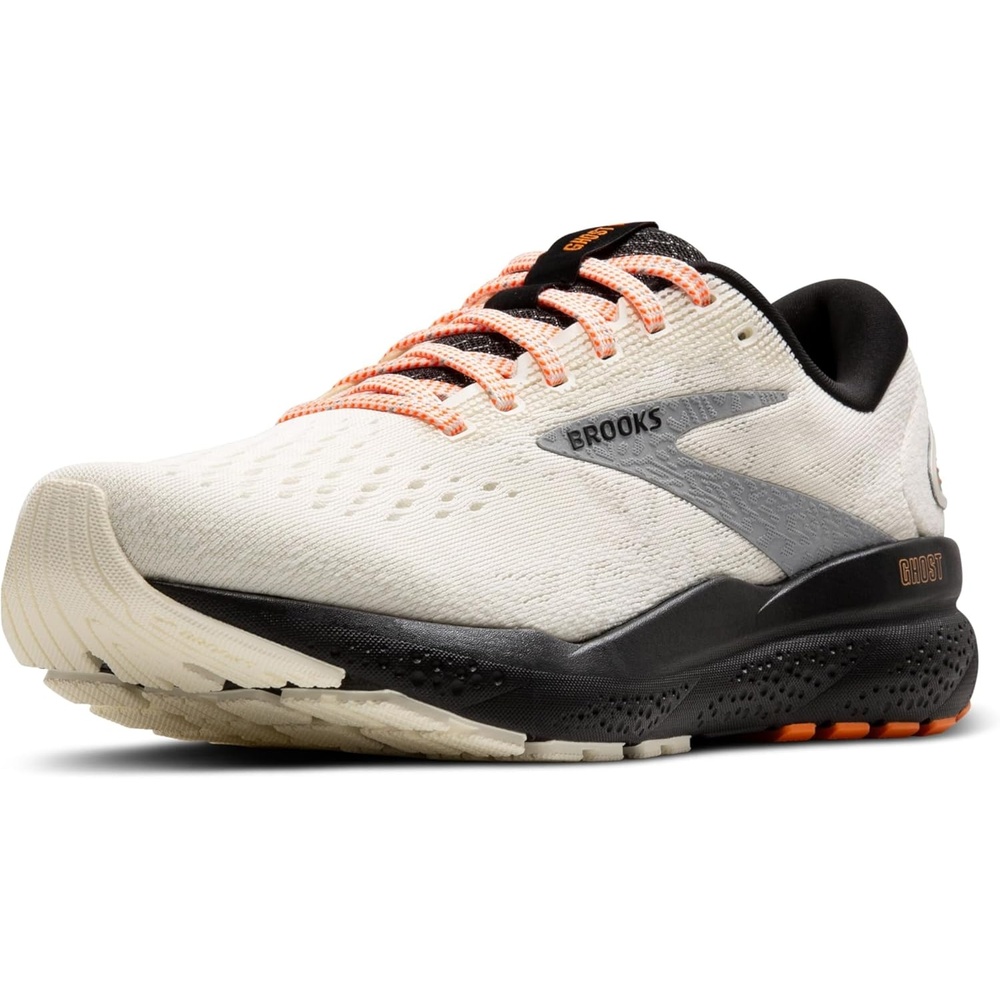 image:imageBrooks Womens Ghost 16 Neutral Running ShoeEcruOrangeBlack
