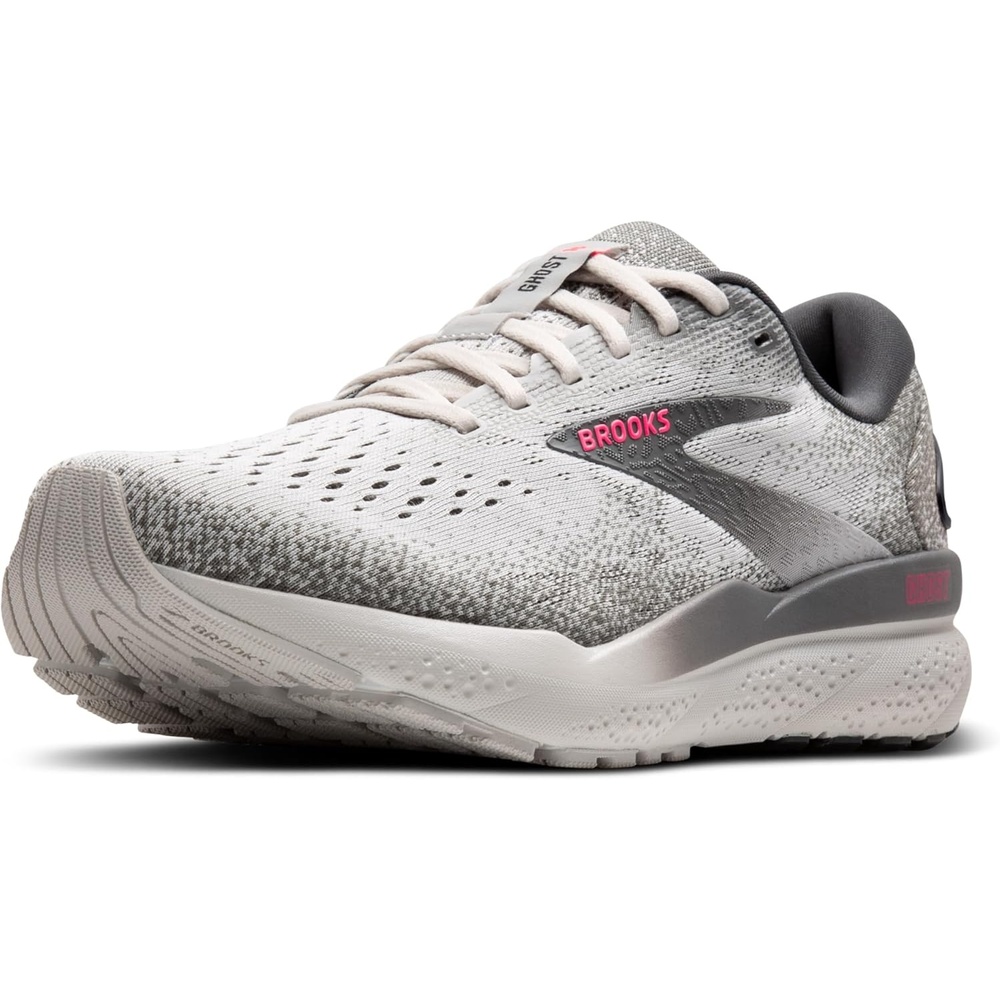 image:imageBrooks Womens Ghost 16 Neutral Running ShoeGreyGargoylePink