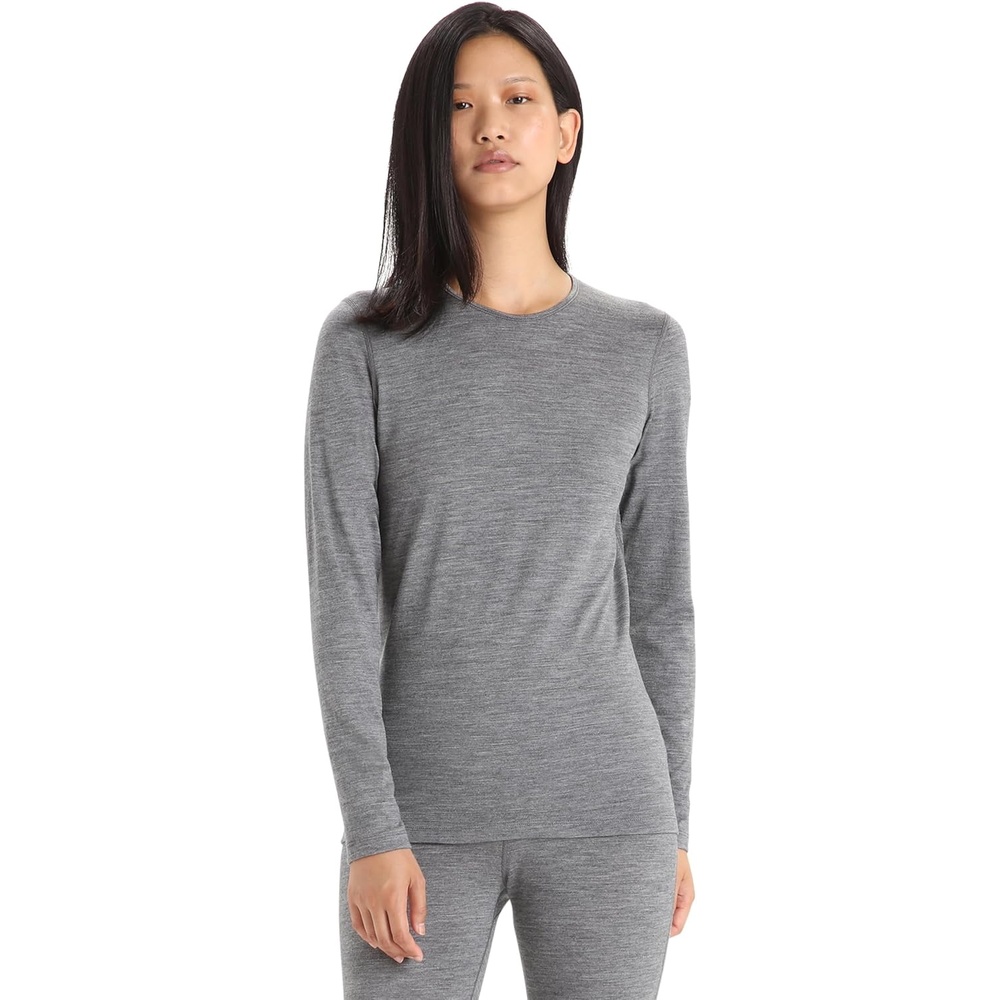 image:imageIcebreaker Merino Womens 200 Oasis Long Sleeve Thermal Cold Weather Base Layer TShirtGritstone Heather