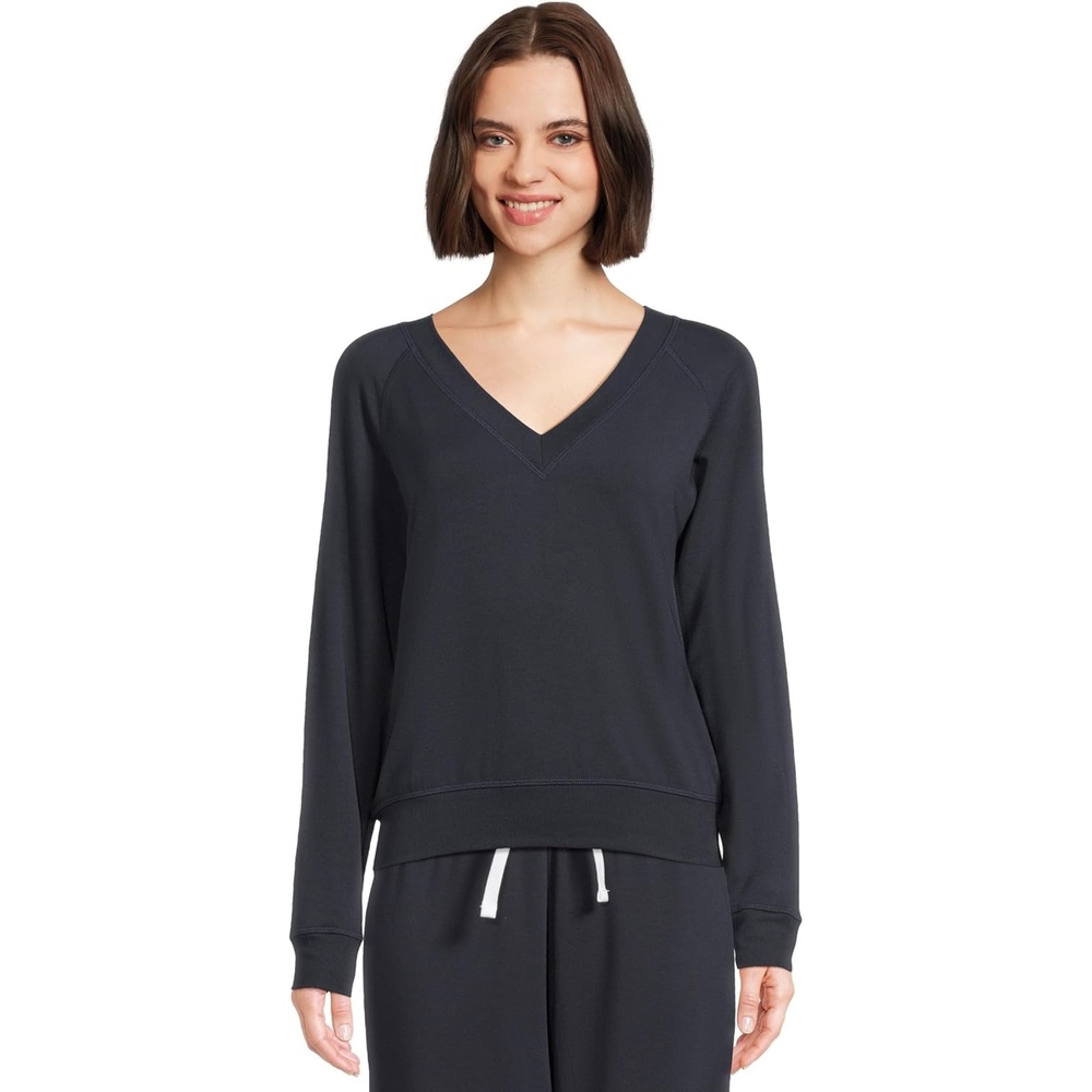image:imageSPLITS59 Womens Bennie Fleece Vneck SweatshirtIndigo