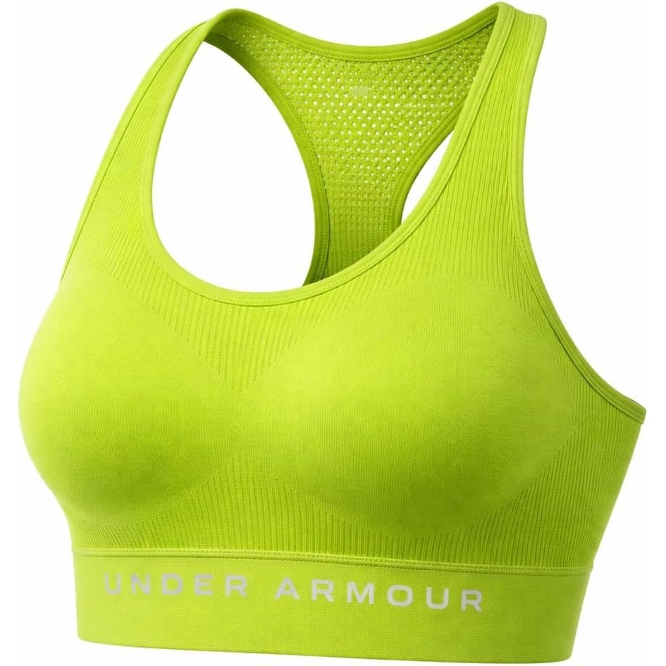 image:imageUnder Armour Womens Vanish Seamless MidImpact Sports BraGreen VibeWhite