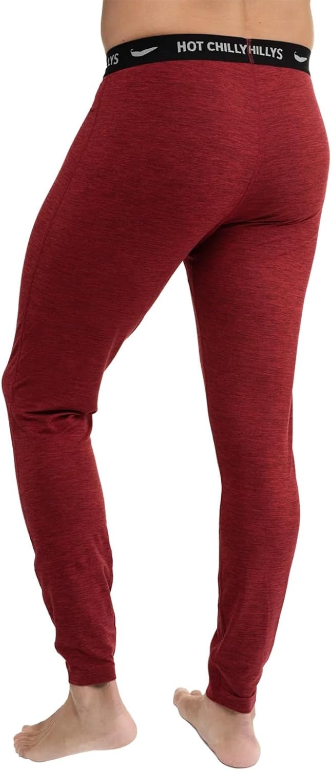 image:imageHot Chillys Mens ClimaTek Base Layer Bottoms Breathable MoistureWicking QuickDrying Relaxed Fit Thermal UnderwearBurgundy Heather