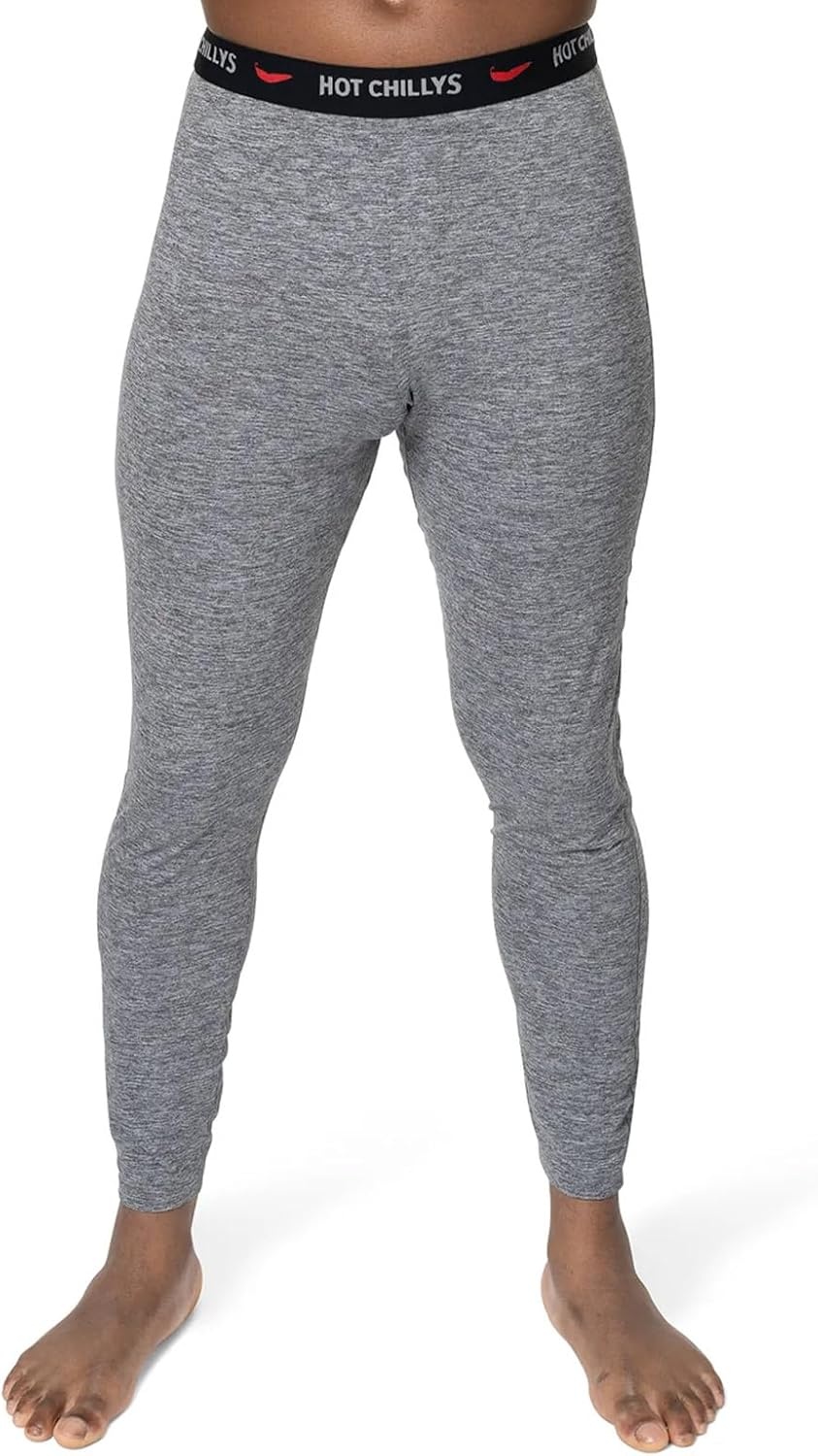image:imageHot Chillys Mens ClimaTek Base Layer Bottoms Breathable MoistureWicking QuickDrying Relaxed Fit Thermal UnderwearGray Heather