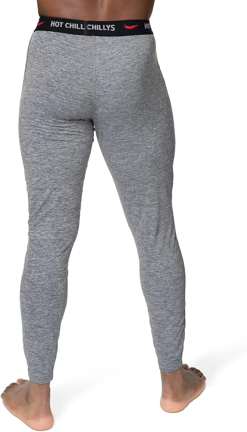 image:imageHot Chillys Mens ClimaTek Base Layer Bottoms Breathable MoistureWicking QuickDrying Relaxed Fit Thermal UnderwearGray Heather