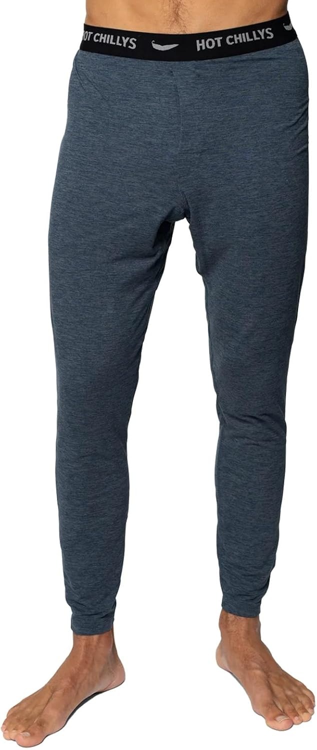 image:imageHot Chillys Mens ClimaTek Base Layer Bottoms Breathable MoistureWicking QuickDrying Relaxed Fit Thermal UnderwearNightfall Heather