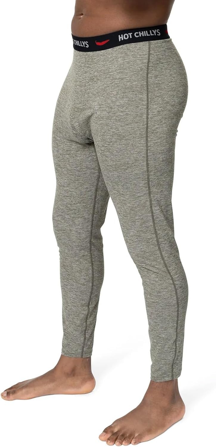 image:imageHot Chillys Mens ClimaTek Base Layer Bottoms Breathable MoistureWicking QuickDrying Relaxed Fit Thermal UnderwearOd Heather