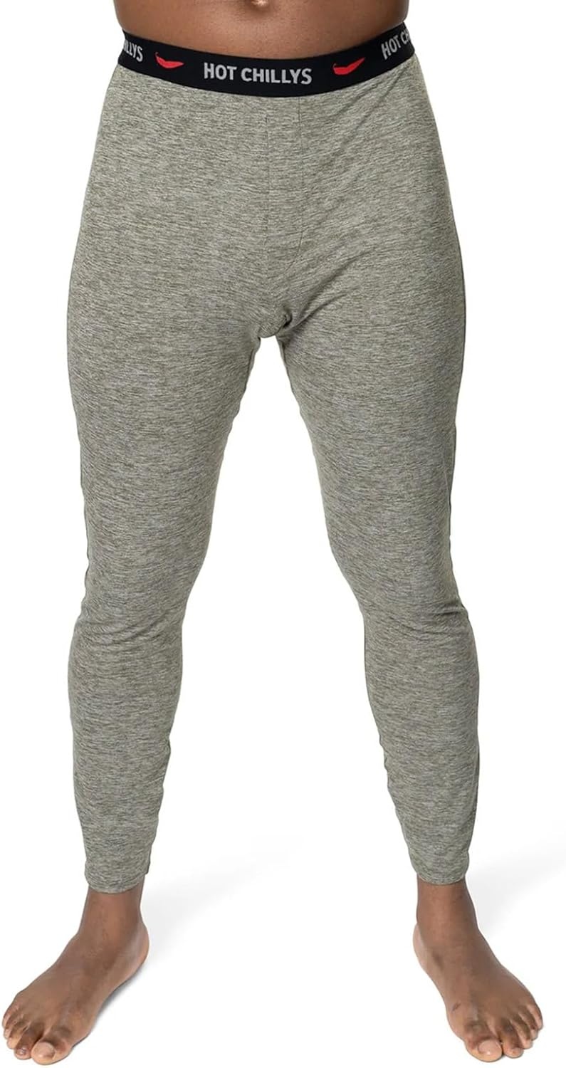 image:imageHot Chillys Mens ClimaTek Base Layer Bottoms Breathable MoistureWicking QuickDrying Relaxed Fit Thermal UnderwearOd Heather