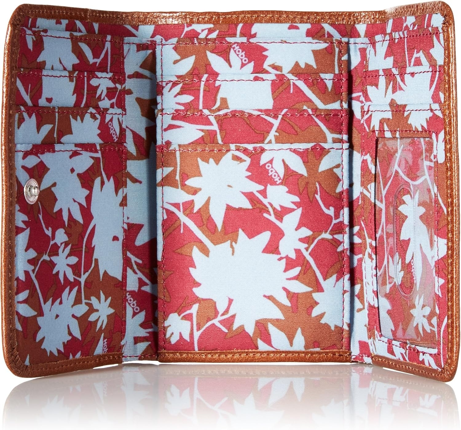 image:imageHOBO Jill Trifold Leather Wallet for Women Snap ClosureRusset