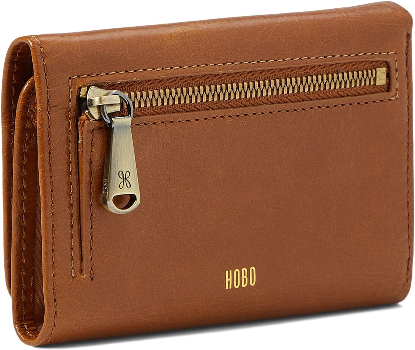 image:imageHOBO Jill Trifold Leather Wallet for Women Snap ClosureTruffle