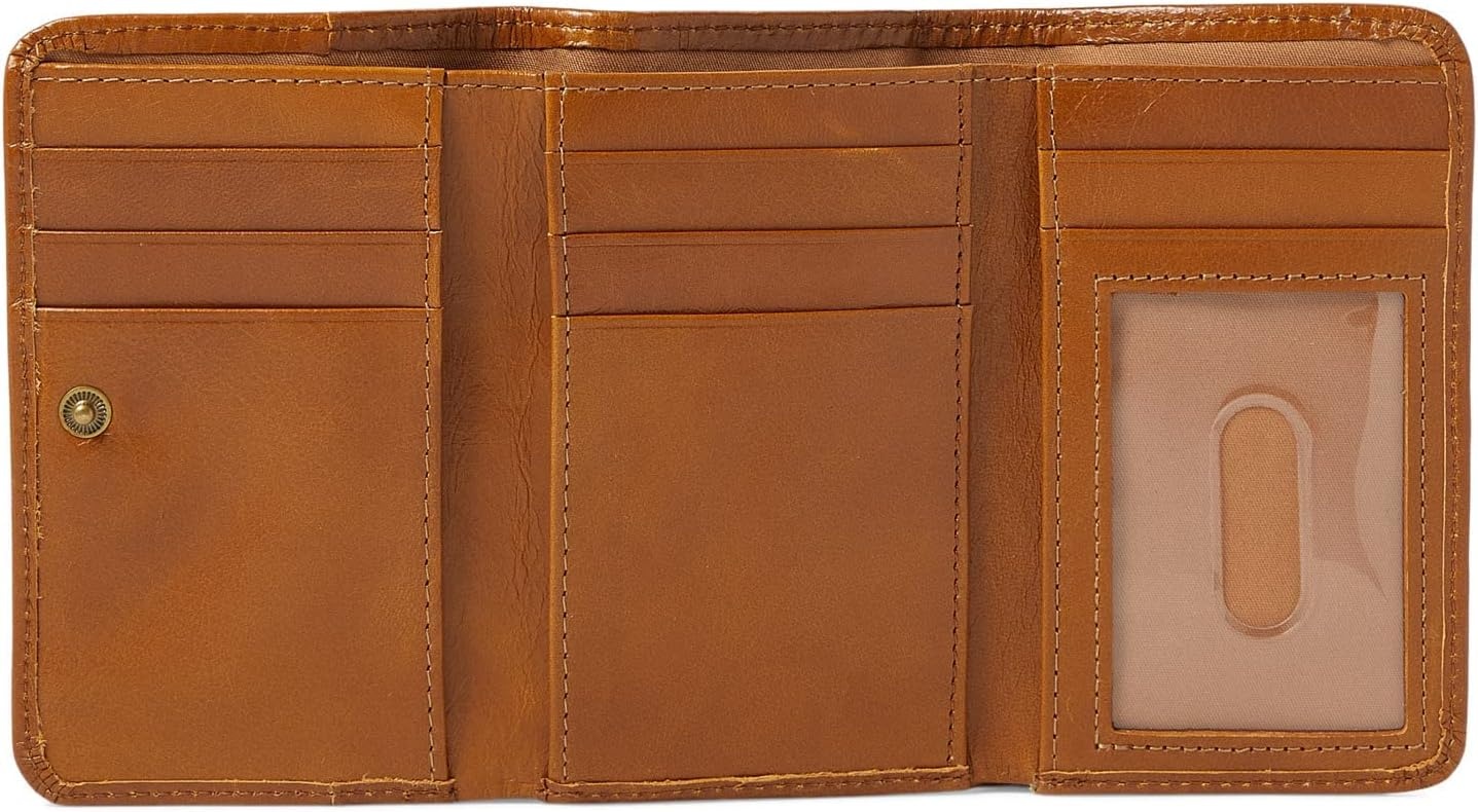 image:imageHOBO Jill Trifold Leather Wallet for Women Snap ClosureTruffle