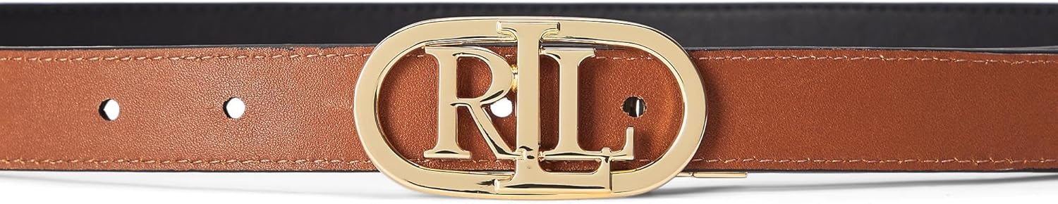 image:imageLauren Ralph Lauren Womens Natural SmoothNatural Smooth Oval Reversible 25 Belt SkinnyBlackTan