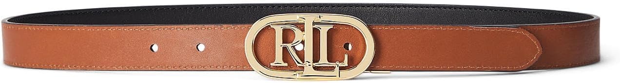 image:imageLauren Ralph Lauren Womens Natural SmoothNatural Smooth Oval Reversible 25 Belt SkinnyBlackTan