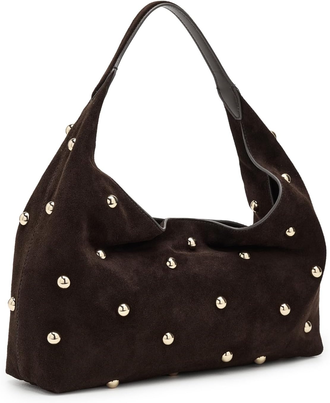 image:imageMadewell Womens The Mylie Shoulder Bag in Studded SuedeDark Carob